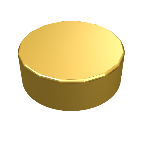 Fliese rund 1 × 1 Metallic-Gold