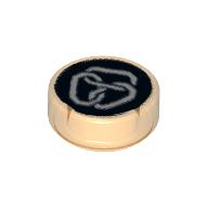 Tile Round 1 × 1 with Ninjago Constrictai Print Trans-Orange