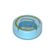 Tile Round 1 × 1 with Hypnobrai Print Transparent-Dunkelblau