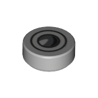 Tile Round 1 × 1 with Headlight Print Hellblaugrau