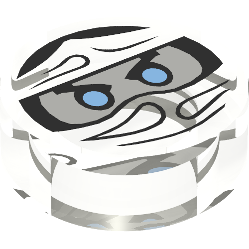 Tile Round 1 × 1 with Trapped Zane Print Transparent