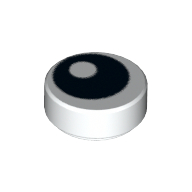 Tile Round 1 × 1 with Offset Black Eye Print