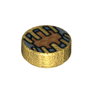 Tile Round 1 × 1 with Electronic Eye Print Perlgold