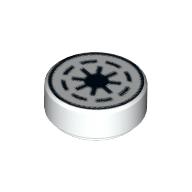 Tile Round 1 × 1 with SW Republic Print Weiß