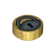Tile Round 1 × 1 with Padlock Print