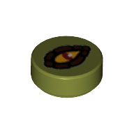 Tile Round 1 × 1 with Chima Crocodile Eye Print Olivgrün