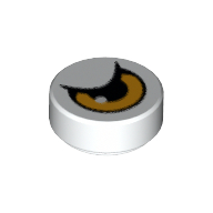 Tile Round 1 × 1 with Hooded Eye Print White