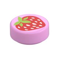 Tile Round 1 × 1 with Strawberry Print