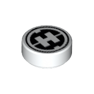 Tile Round 1 × 1 with Hero Factory Logo Print White