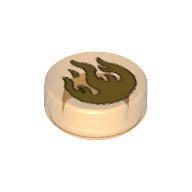 Tile Round 1 × 1 with Flame Print Trans-Orange