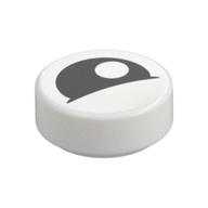 Tile Round 1 × 1 with Black Eye with Off-Side Pupil Partially Closed Print
