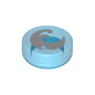 Tile Round 1 × 1 with Water Power Icon Print Transparent-Dunkelblau
