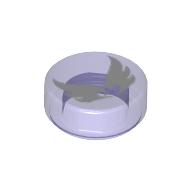 Tile Round 1 × 1 with Elven Wings Print Trans-Purple