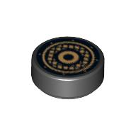 Tile Round 1 × 1 with Speaker Grille Print Black