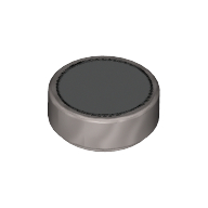 Tile Round 1 × 1 with Silver Circle Print Mattsilber