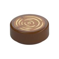 Tile Round 1 × 1 with Tree Stump, Wood Log Print