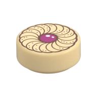 Tile Round 1 × 1 with Jam in Center Cookie Print