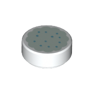 Tile Round 1 × 1 with Cookie with Light Aqua Frosting print White