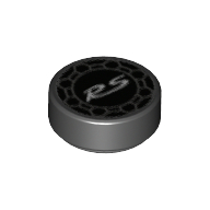 Tile Round 1 × 1 with Porsche RS Print Black