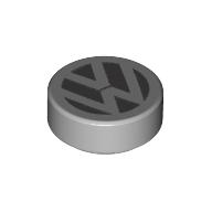Tile Round 1 × 1 with VW Logo print Hellblaugrau
