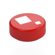 Tile Round 1 × 1 with Large and Small White Squares Print (Brickheadz Eye) Rot