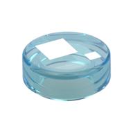 Tile Round 1 × 1 with Large and Small White Squares Print (Brickheadz Eye) Trans-Light Blue