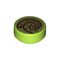 Tile Round 1 × 1 with Pounamu Stone print Lime