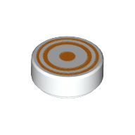 Tile Round 1 × 1 with Concentric Circles Print White