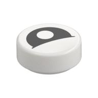 Tile Round 1 × 1 with Curved Black Eye with Central Pupil Partially Closed Print