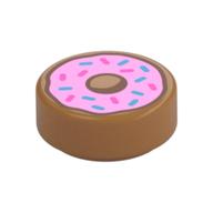 Tile Round 1 × 1 with Pink Donut print