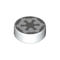 Tile Round 1 × 1 with Imperial Logo print White
