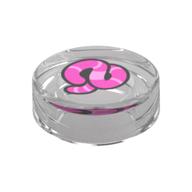 Tile Round 1 × 1 with Dark Pink Worm Print