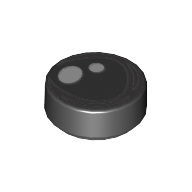 Tile Round 1 × 1 with Eye, Double Pupil print Schwarz