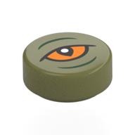 Tile Round 1 × 1 with Dewback Eye print Olive Green