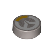 Tile Round 1 × 1 with Overwatch Bastion Logo print Flat Silver