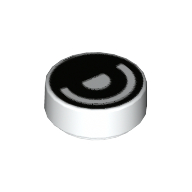 Tile Round 1 × 1 with Half Open Eye print White