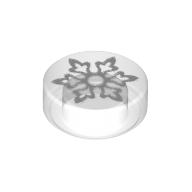 Tile Round 1 × 1 with 6 Pointed Snowflake Transparent
