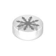 Tile Round 1 × 1 with 8 Pointed Snowflake Transparent