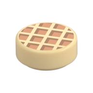 Tile Round 1 × 1 with Waffle, Dark Orange Edges print