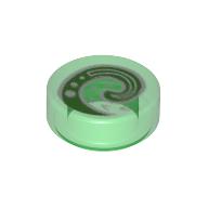 Tile Round 1 × 1 with Moana Koru Symbol print Trans-Green