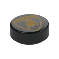 Tile Round 1 × 1 with Lamborghini Symbol print Black