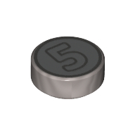 Tile Round 1 × 1 with '5' Coin print