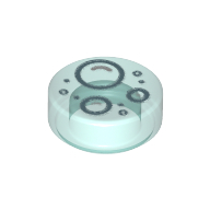Tile Round 1 × 1 with Sand Blue Bubbles print Trans-Light Blue