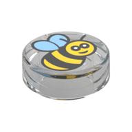 Tile Round 1 × 1 with Bee print
