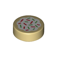 Tile Round 1 × 1 with Christmas Cookie print