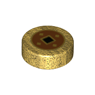 Tile Round 1 × 1 with Chinese Coin print Perlgold