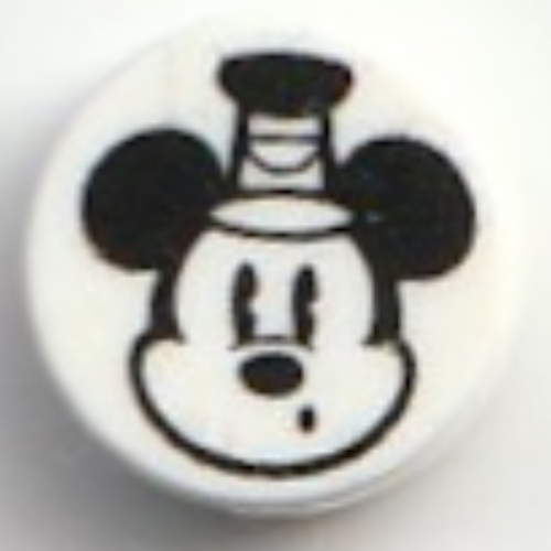 Tile Round 1 × 1 with Classic Mickey Mouse print White