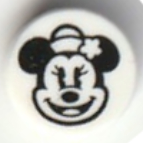 Tile Round 1 × 1 with Classic Minnie Mouse print Weiß
