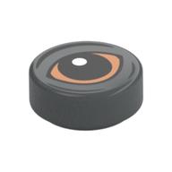 Tile Round 1 × 1 with Blurrg Eye print Dark Bluish Gray