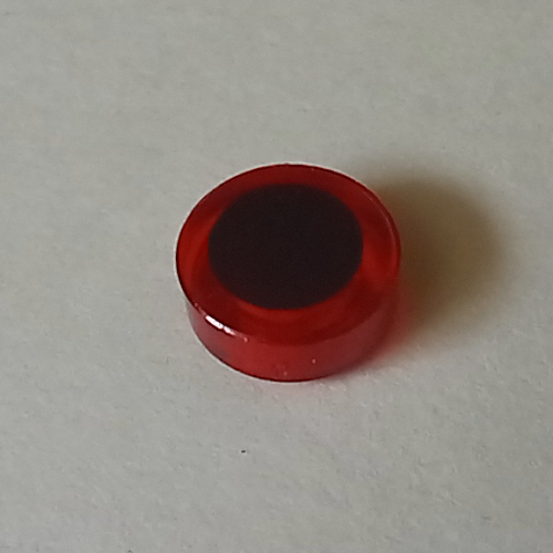 Tile Round 1 × 1 with Black Dot/Circle print Trans-Red